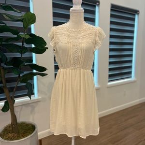 Cream lace mini dress